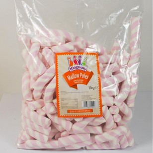 Mallow Poles Vanilla Flavoured Marshmallows 1kg Kids Party Gift Wedding